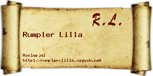 Rumpler Lilla névjegykártya